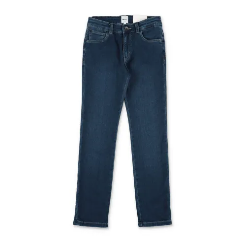 Hugo Boss , Dark blue stretch cotton denim boy Hugo Boss jeans ,Blue male, Sizes: