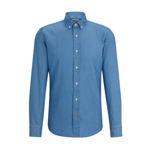 Hugo Boss , Denim Casual Fit Shirt ,Blue male, Sizes: