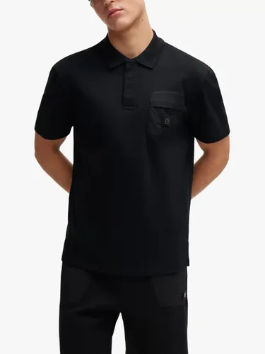 Hugo Boss Domer Short Sleeve Polo Shirt, Black - Black - Male