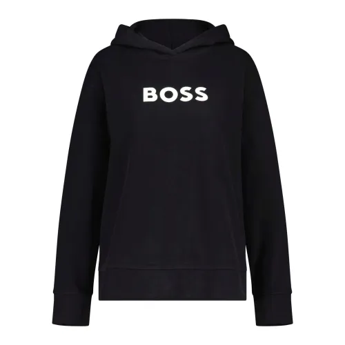 Hugo Boss , Edelight Logo-Print Hoodie ,Black male, Sizes: