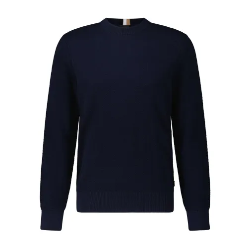 Hugo Boss , Fine Knit Ecaio Pullover ,Blue male, Sizes: