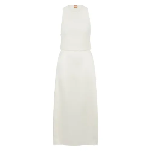 Hugo Boss , Flaurelia Dress - Slim Fit Sleeveless Dress ,Beige female, Sizes: