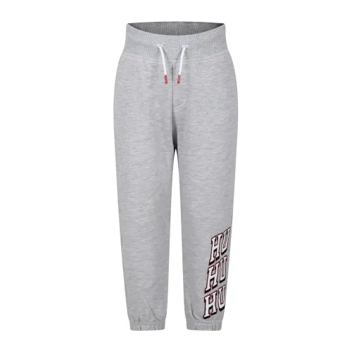 Hugo Boss , Gray Sporty Trousers with Logo ,Gray unisex, Sizes: