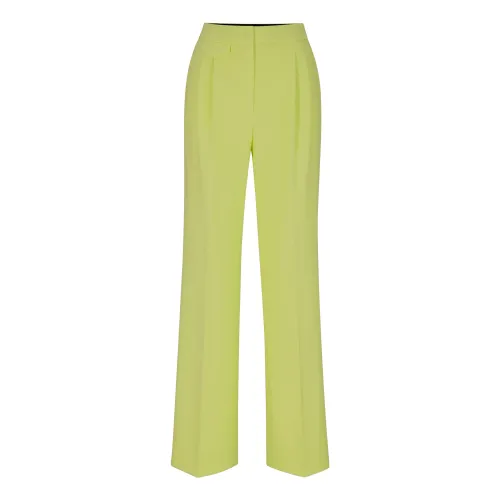 Hugo Boss , High-Waisted Straight Leg Pants with Stretch ,Green female, Sizes: