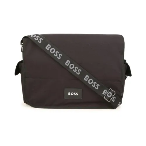 Hugo Boss , Hugo Boss borsa cambio nera in nylon baby boy|Black nylon baby boy Hugo Boss changing bag ,Black unisex, Sizes: ONE SIZE