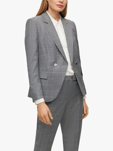 Hugo Boss Jamata Wool Check Blazer, Grey - Grey - Female