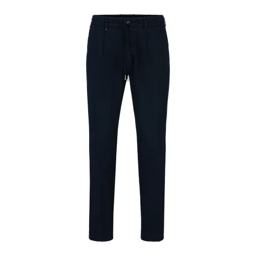 Hugo Boss , Linen Pants with Side and Back Pockets ,Blue male, Sizes: