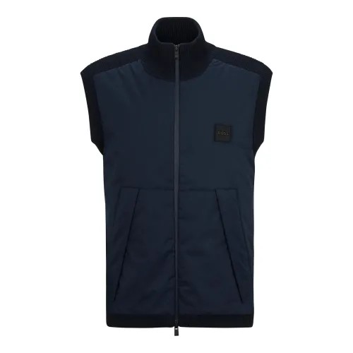 Hugo Boss , Logo Patch Regular-Fit Vest ,Blue male, Sizes: