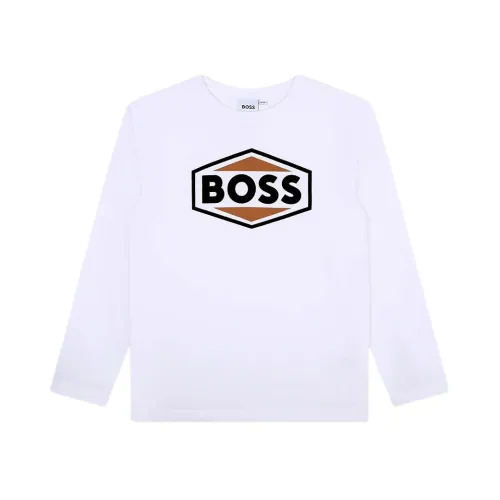 Hugo Boss , Long Sleeve Printed T-shirt ,White male, Sizes: