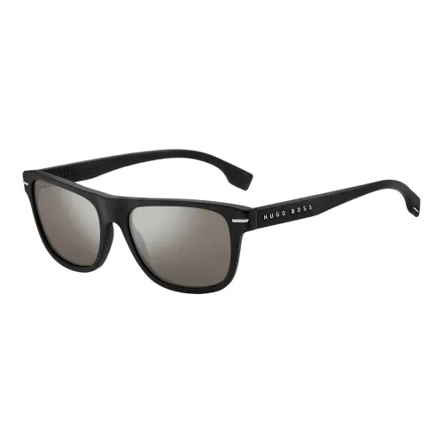Hugo Boss , Matte Black Silver Sunglasses ,Black male, Sizes: