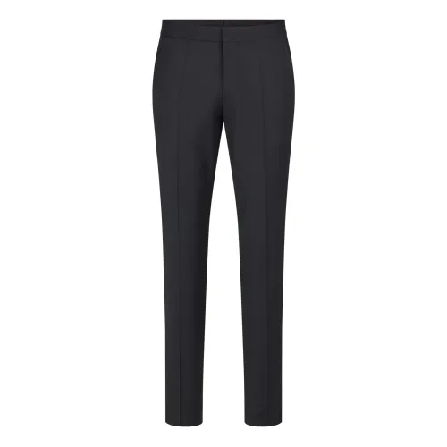 Hugo Boss , Men Stretch Wool-Mix Trousers with Pleats ,Black male, Sizes: