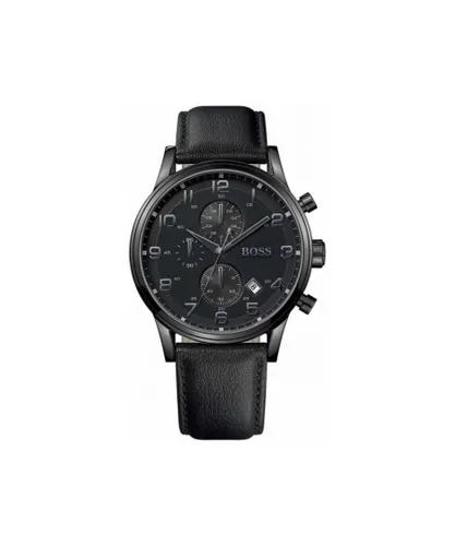 Hugo Boss Mens' Aeroliner Chronograph Watch 1512567 - Black Metal - One Size