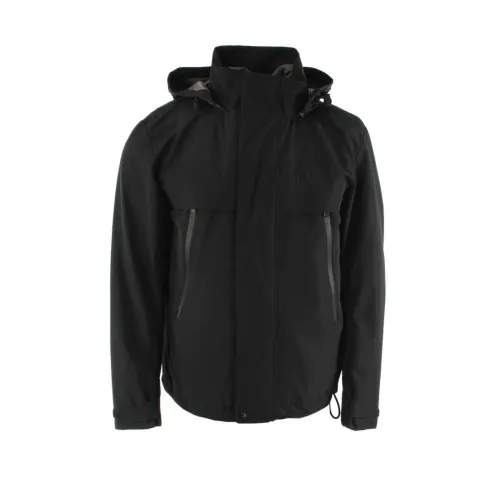 Hugo Boss , Mens Black Jacket with Removable Lining and Hood ,Black male, Sizes: