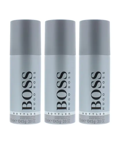 Hugo Boss Mens Bottled Deodorant Spray 150ml x 3 - One Size