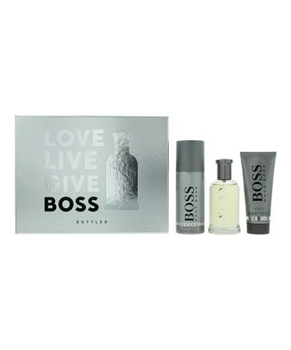 Hugo Boss Mens Bottled Eau De Toilette 100ml, Shower Gel + Deodorant Spray 150ml Gift Set - One Size