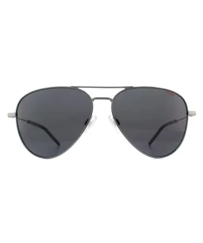 Hugo Boss Mens by Aviator Dark Ruthenium Sunglasses - Grey