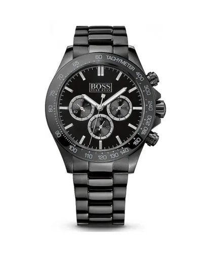 Hugo Boss Mens' Ikon Chronograph Watch 1512961 - Black Metal - One Size