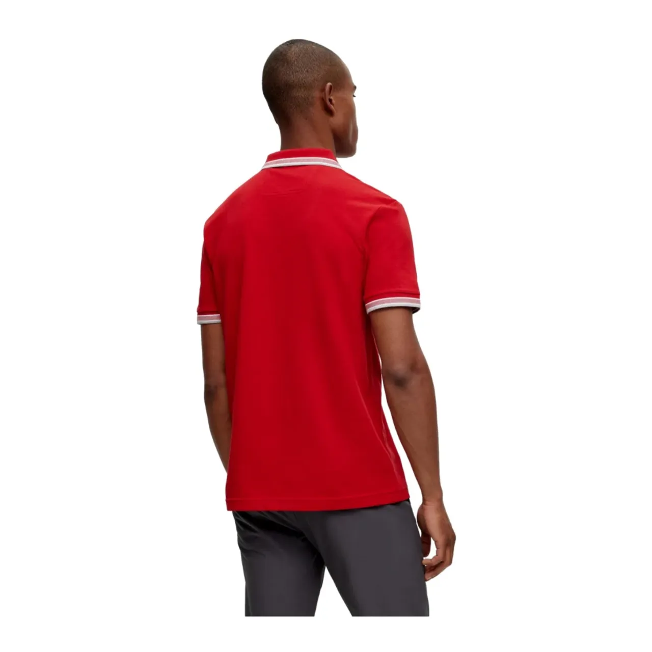 Hugo Boss , Men`s Polo with Details and Contrast Logo Model 50469055 Paddy Color Red ,Red male, Sizes: