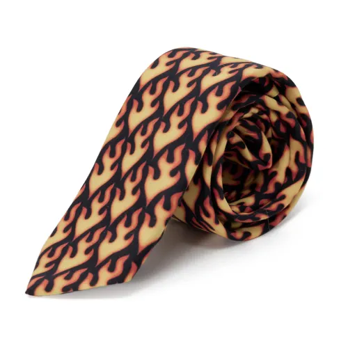 Hugo Boss , Mens Spring/Summer Cotton Tie ,Orange male, Sizes: ONE