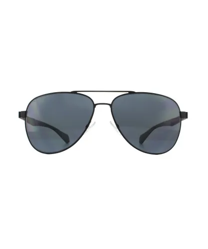 Hugo Boss Mens Sunglasses 1077/S 003 IR Matte Black Grey Metal - One