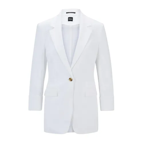 Hugo Boss , Modern Linen Blazer Jasena White ,White female, Sizes: