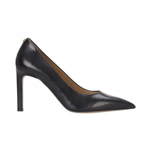 Hugo Boss , Pointed-Toe Leather Pumps with Branded Stud ,Black female, Sizes: