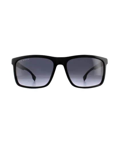 Hugo Boss Rectangle Mens Black Grey Sunglasses - One