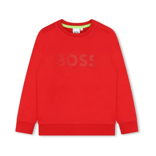 Hugo Boss , Red Cotton Blend Boy Sweatshirt ,Red male, Sizes: