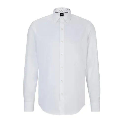 Hugo Boss , Regular Fit Cotton Shirt in White ,White male, Sizes: