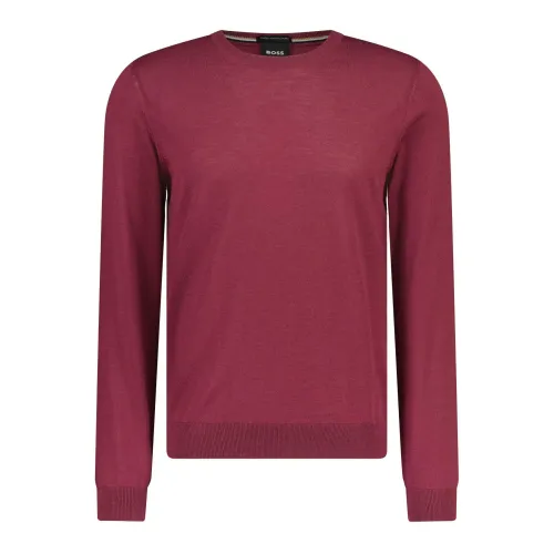 Hugo Boss , Round-neck Knitwear ,Red male, Sizes: