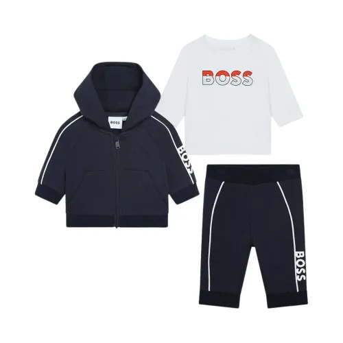 Hugo Boss , Sporty Set Hoodie, T-Shirt, and Jogging Pants ,Blue male, Sizes: