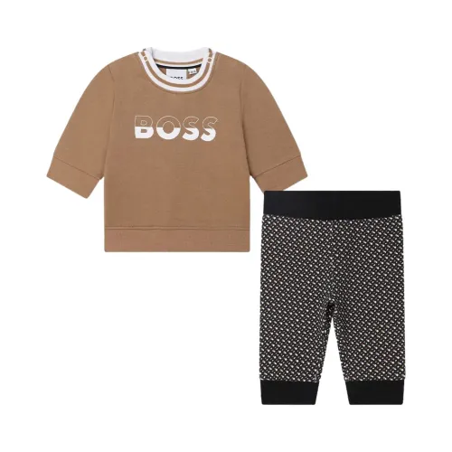 Hugo Boss , Sporty Set with Sweater and Jogging Pants ,Beige male, Sizes: