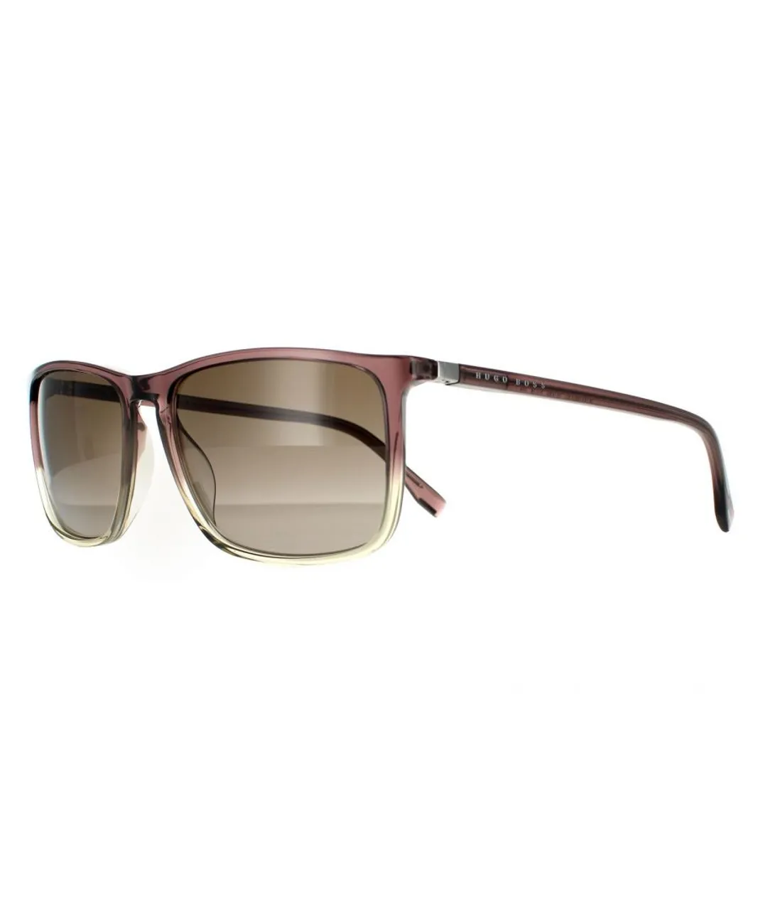 Hugo Boss Square Mens Brown Grey Gradient Sunglasses - One