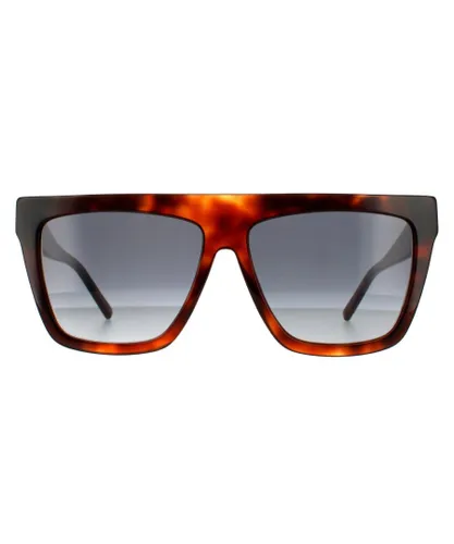 Hugo Boss Square Womens Havana Dark Grey Gradient Sunglasses - Brown - One