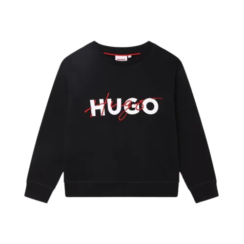 Hugo Boss , Sweatshirt with Print and Embroidery ,Black male, Sizes:
