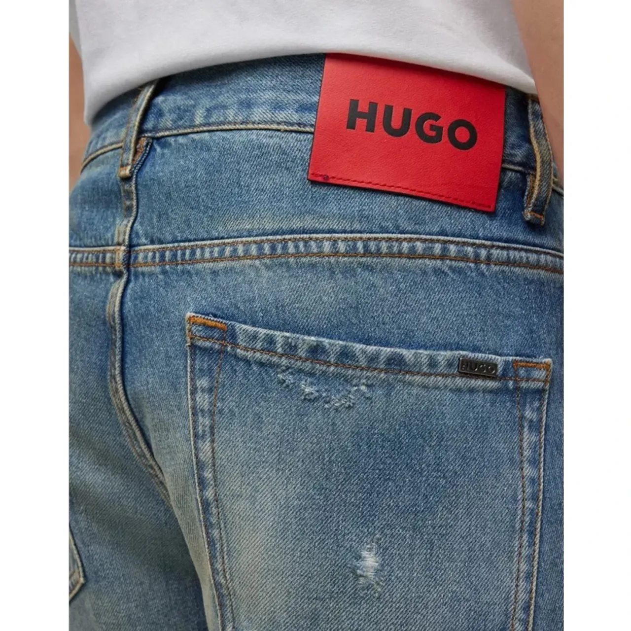 Hugo Boss , Vintage Wash Cropped Jeans ,Blue male, Sizes:
