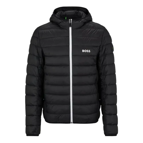 Hugo Boss , Water-repellent Puffer Jacket with Branded Accents ,Black male, Sizes: