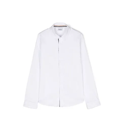 Hugo Boss , White cotton blend boy Hugo Boss shirt ,White male, Sizes: