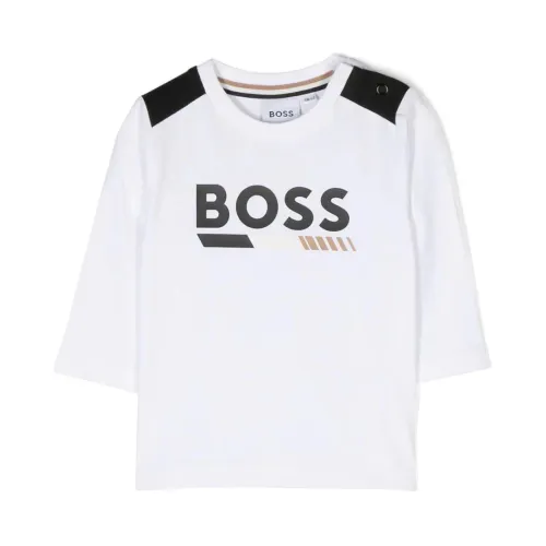 Hugo Boss , White Cotton Jersey Baby Boy T-Shirt ,White male, Sizes: