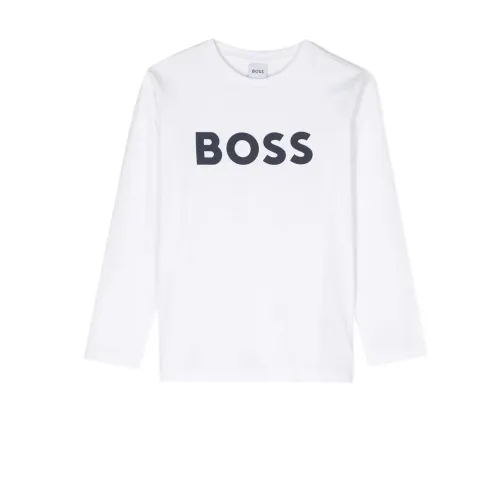 Hugo Boss , White Cotton Jersey Boy T-Shirt ,White male, Sizes: