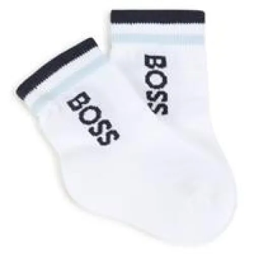 Hugo Boss , White Cotton Socks with Logo ,White unisex, Sizes: