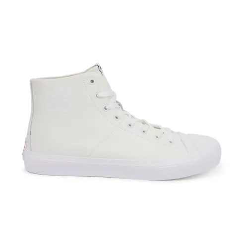 Hugo Boss , White High-Top Sneakers with Logo ,White male, Sizes:
