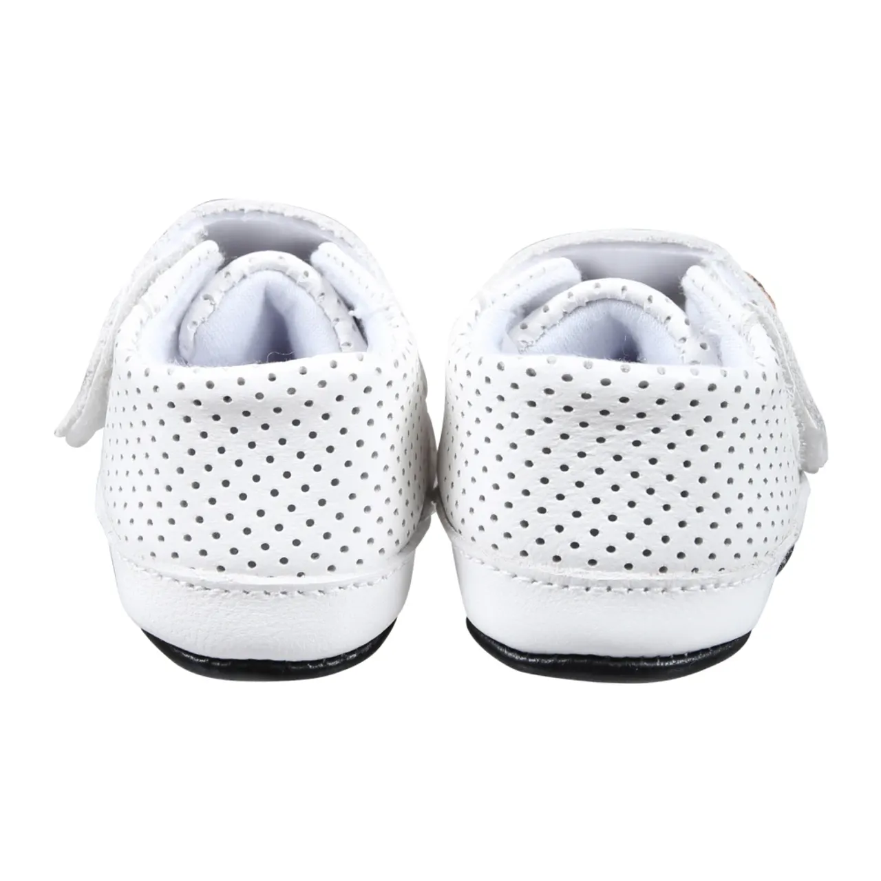 Hugo Boss , White Leather Sneakers with Velcro Closure ,White unisex, Sizes: