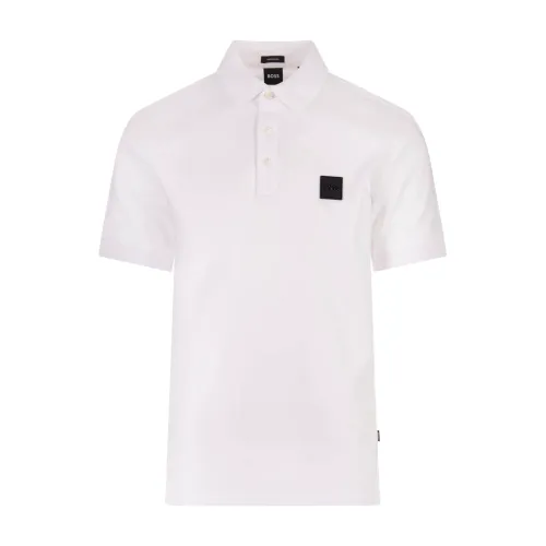 Hugo Boss , White Polo Shirt with Ottoman Details ,White male, Sizes:
