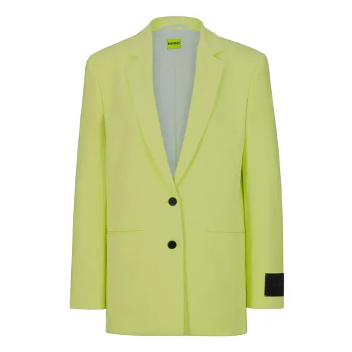 Hugo Boss , Women Stretch Blazer with Revers Collar and Button Closure ,Green female, Sizes: