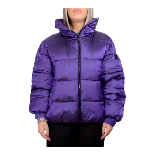 Hugo Boss , Womens Regular Fit Padded Jacket in Shiny Purple Fabric ,Purple female, Sizes: