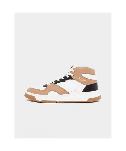Hugo Boss Womenss Baltimore Trainers in Beige Leather