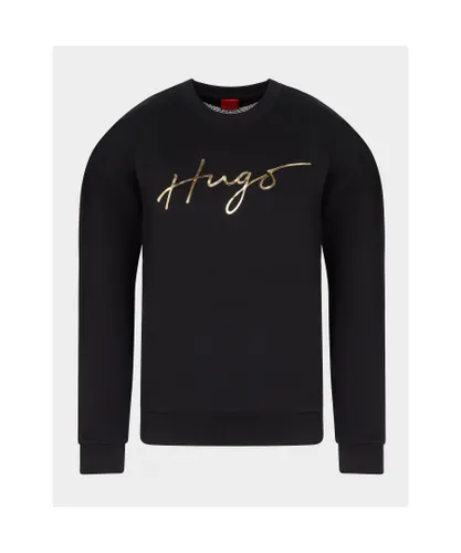 Hugo Boss Womenss Signature Logo Sweatshirt in Black Cotton