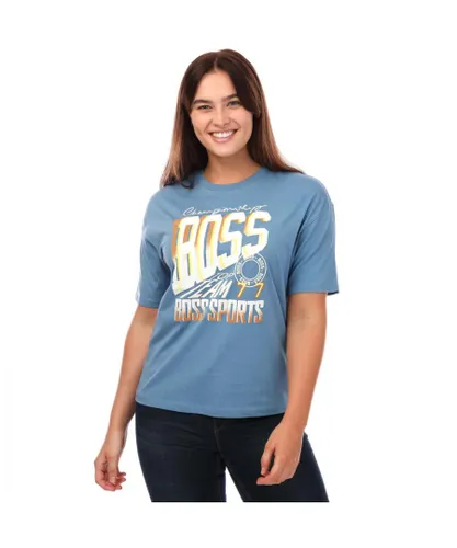 Hugo Boss Womenss Sport T-Shirt in Blue Cotton