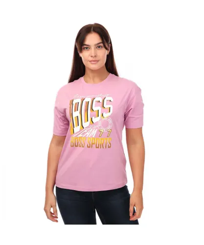Hugo Boss Womenss Sport T-Shirt in Purple Cotton